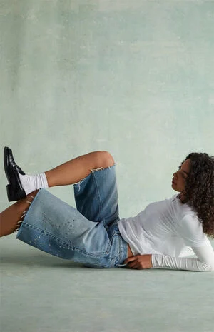 Peyton Extreme Jorts Star Studded Light Blue image number 1