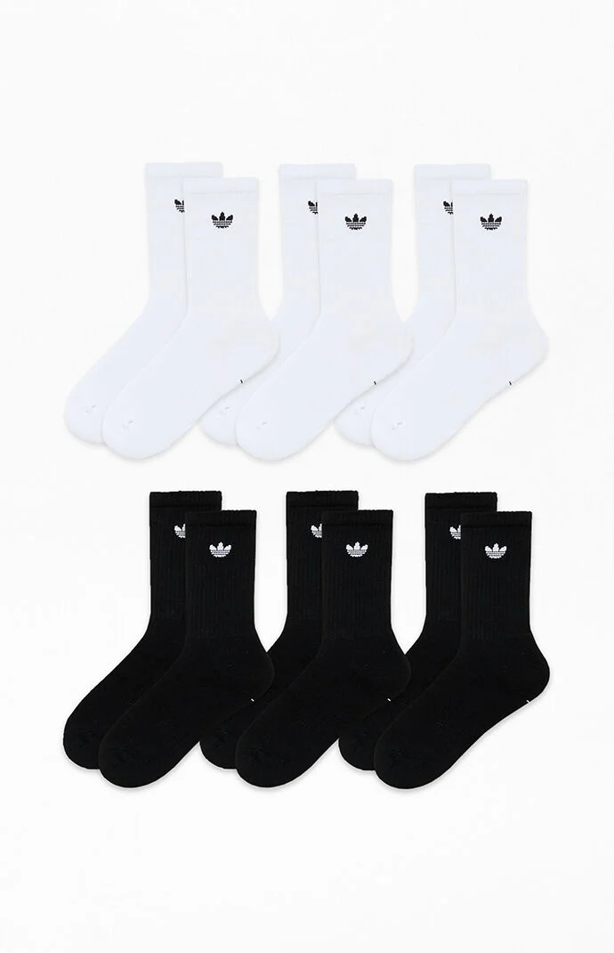 adidas Kids 6 Pack Originals Trefoil Crew Socks