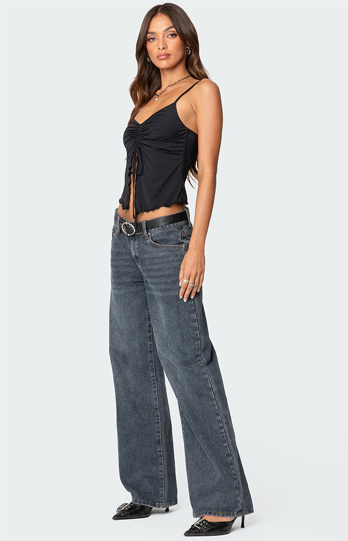 Edikted Landon Drawstring Split Front Top | PacSun