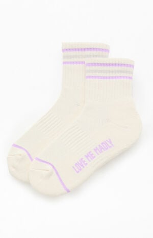 Love Me Varsity Stripe Quarter Socks image number 1