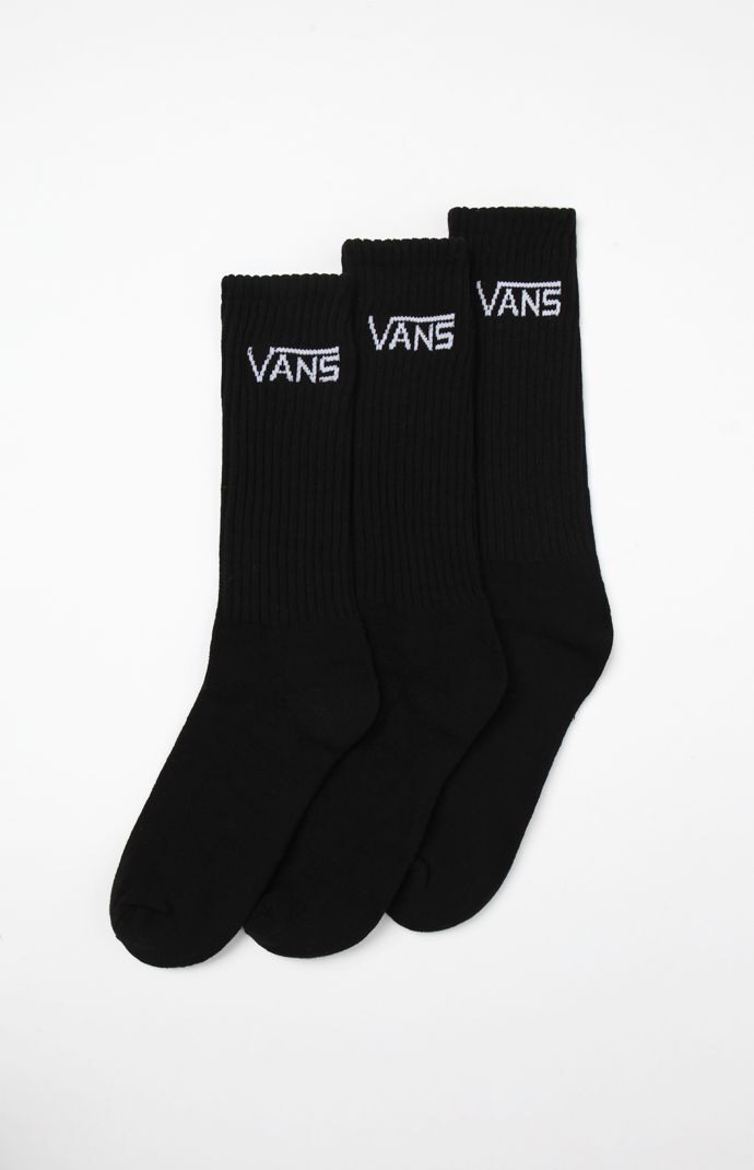 Vans Classic Black Crew Socks 3 Pair Pack at PacSun.com