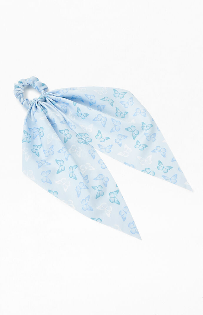 Blue Butterfly Flowy Scrunchie
