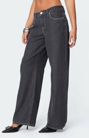 Pinstripe Low Rise Jeans image number 3