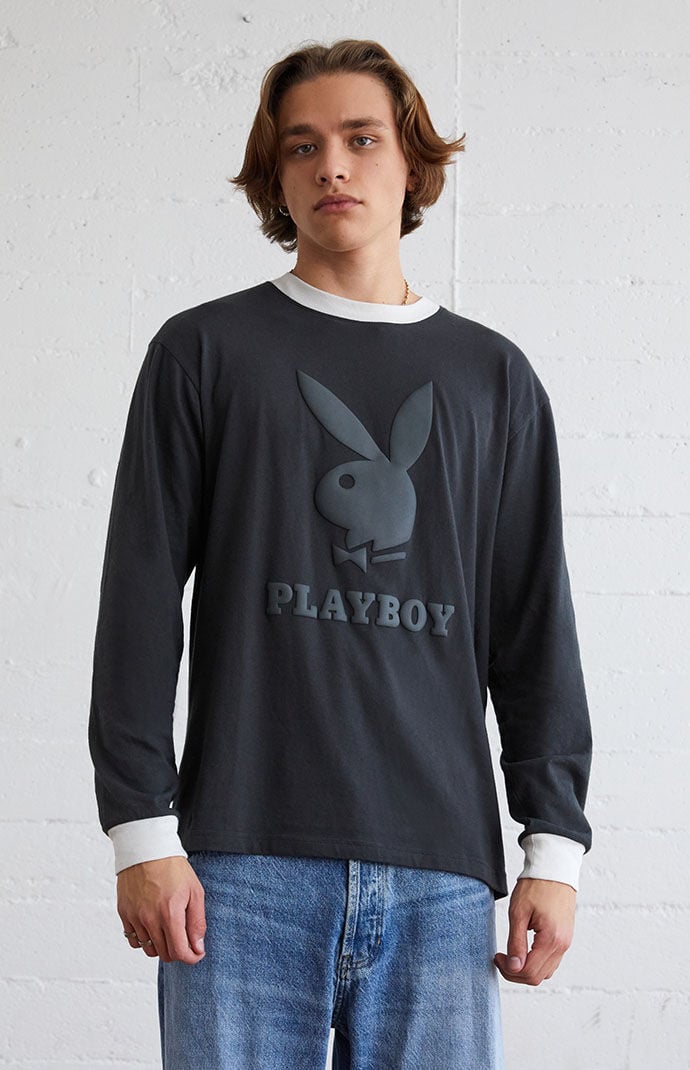 Black long sleeve playboy hotsell shirt