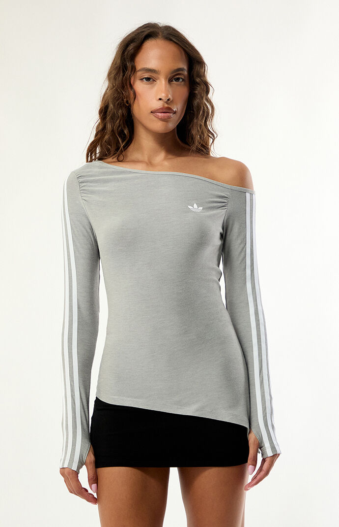 adidas One Shoulder Asymmetrical Long Sleeve Top