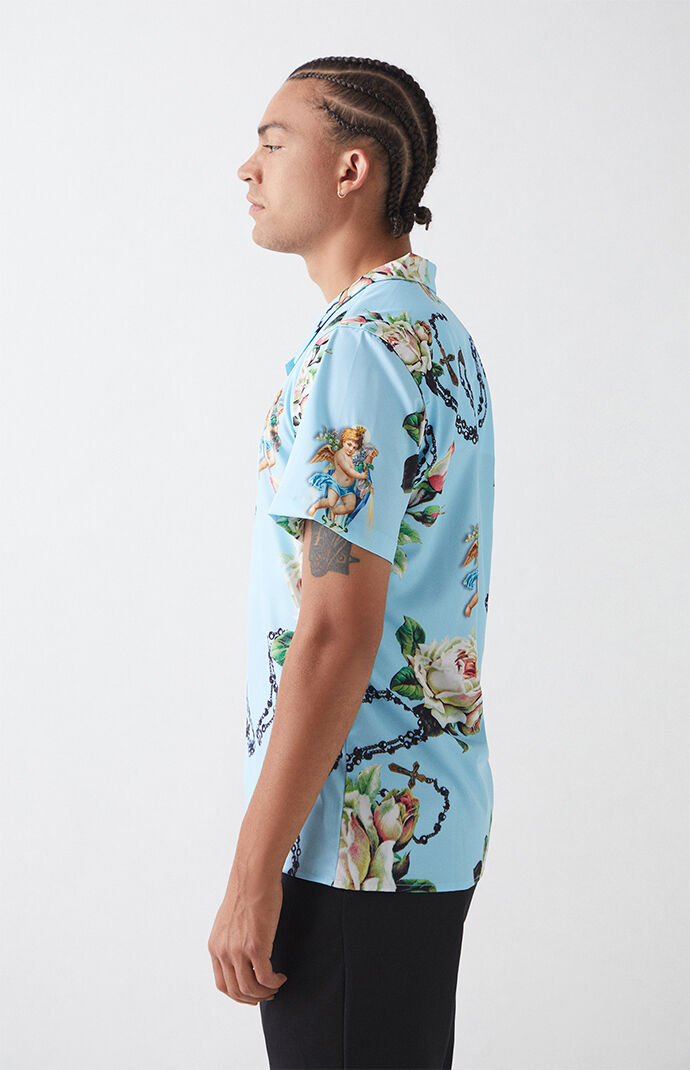 Rosary Angel Woven Camp Shirt