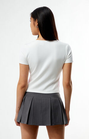 White Essentials 3 Stripes Top image number 4