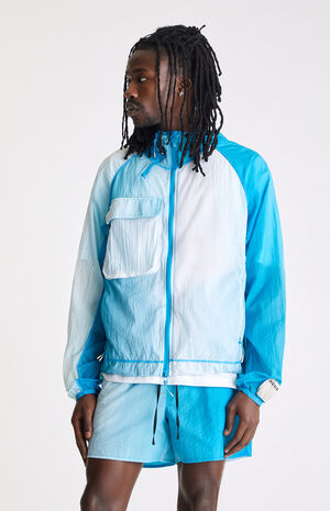 Nylon Zip Up Hooded Packable Running Jacket