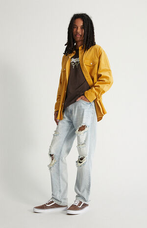 Light Indigo Baggy Rigid Jeans image number 1