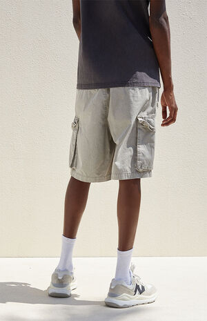 Light Gray Baggy Cargo Shorts image number 5