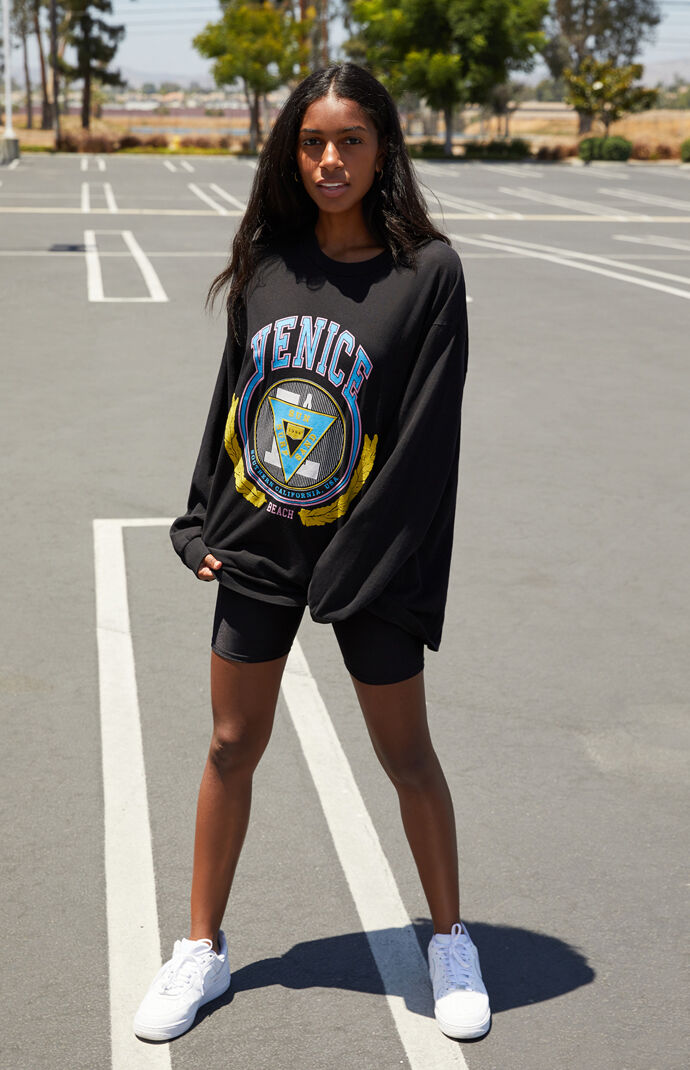 Black Camila Long Sleeve Venice T-Shirt