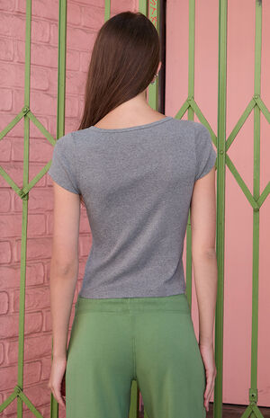 Gray Ashlyn Short Sleeve Top image number 3