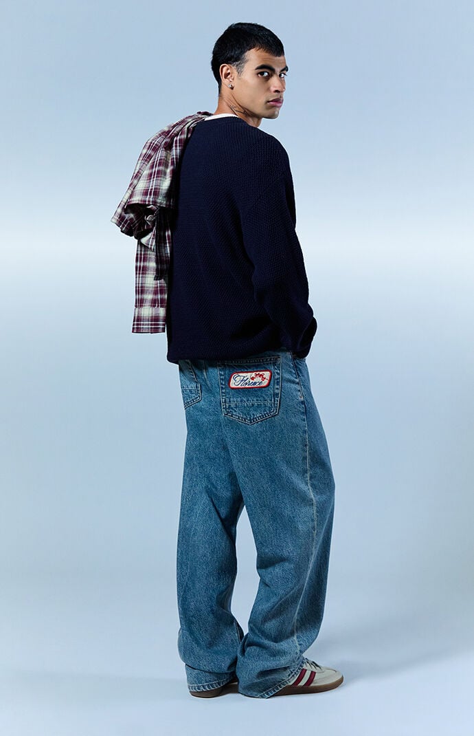 Pacsun Dylan Baggy Jeans Florence Patch Medium Blue