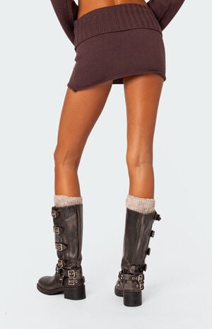 Gino Fold Over Knit Mini Skirt image number 5