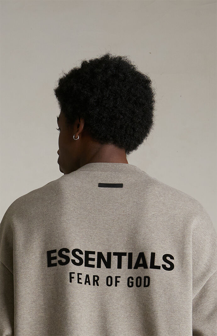 Fear of God Essentials Heather Grey Fleece Crew Neck