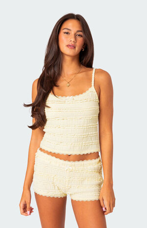 Lucy Ruffled Lace Tank Top image number 4