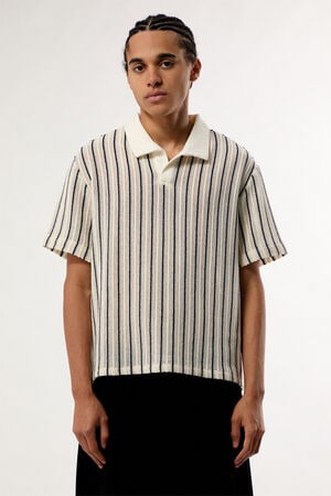 Striped Knit Polo Shirt image number 1