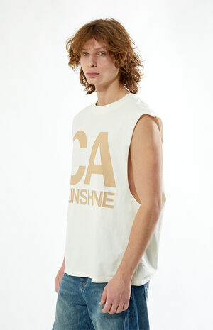 Cream Sunshine Muscle Tank Top image number 2
