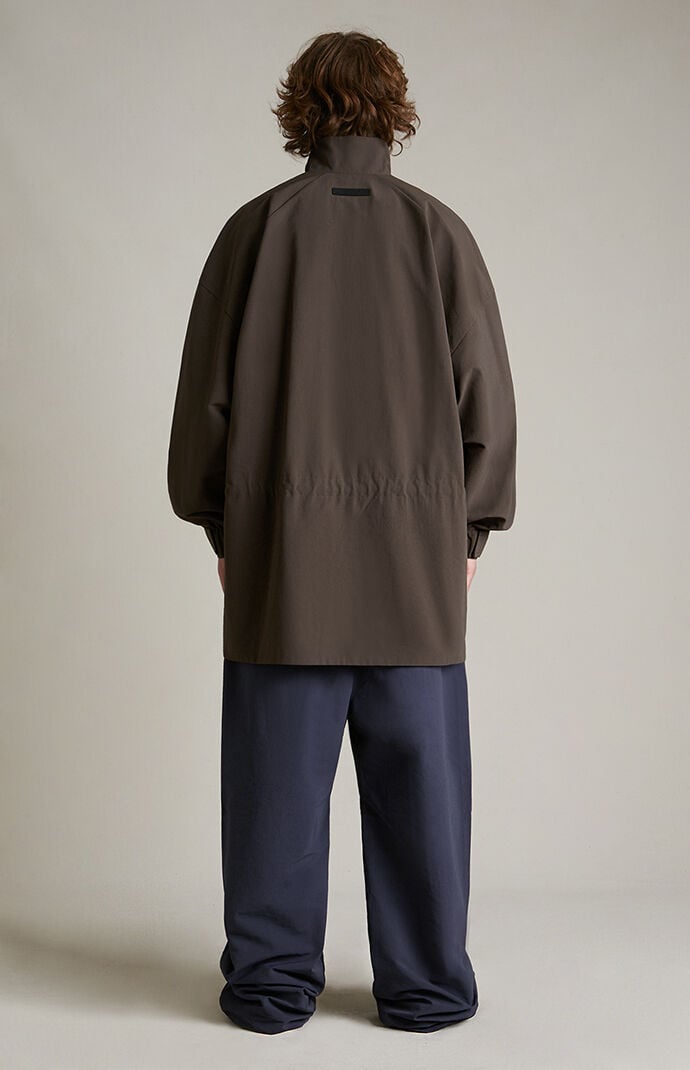 Fear of God ESSENTIALS Brown Military Nylon Mock Neck Anorak