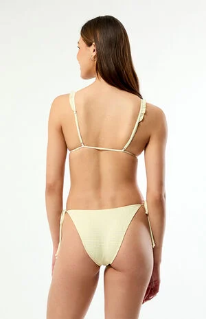Yellow Gingham Summer Side Tie Bikini Bottom image number 6