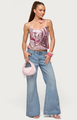 Ceran Abstract Sequin Tank Top image number 5