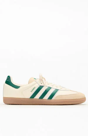 White & Green Samba OG Shoes image number 1