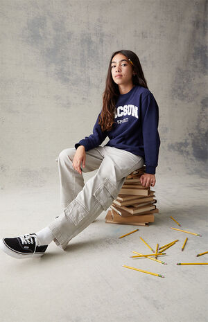 Eco Off White Baggy Cargo Pants image number 1