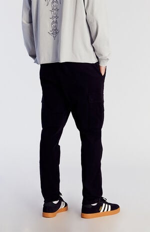 Stretch Black Slim Cargo Pants image number 4