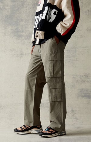 Olive Baggy Cargo Pants image number 3