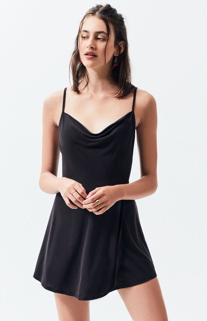 Cowl neck romper