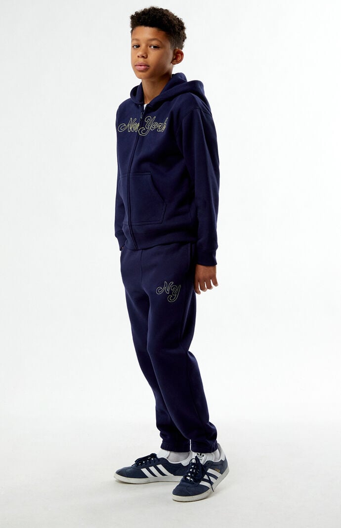 Pacsun Kids Navy New York Embroidered Jogger Sweatpants Pacsun Kids Navy New York Embroidered Jogger Sweatpants