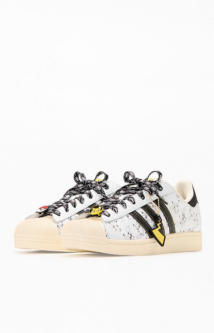adidas White & Black Pokémon Superstar II Shoes