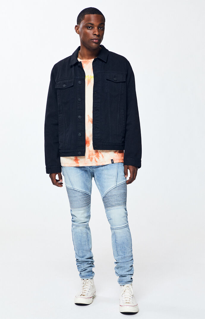 pacsun stacked skinny moto medium jeans