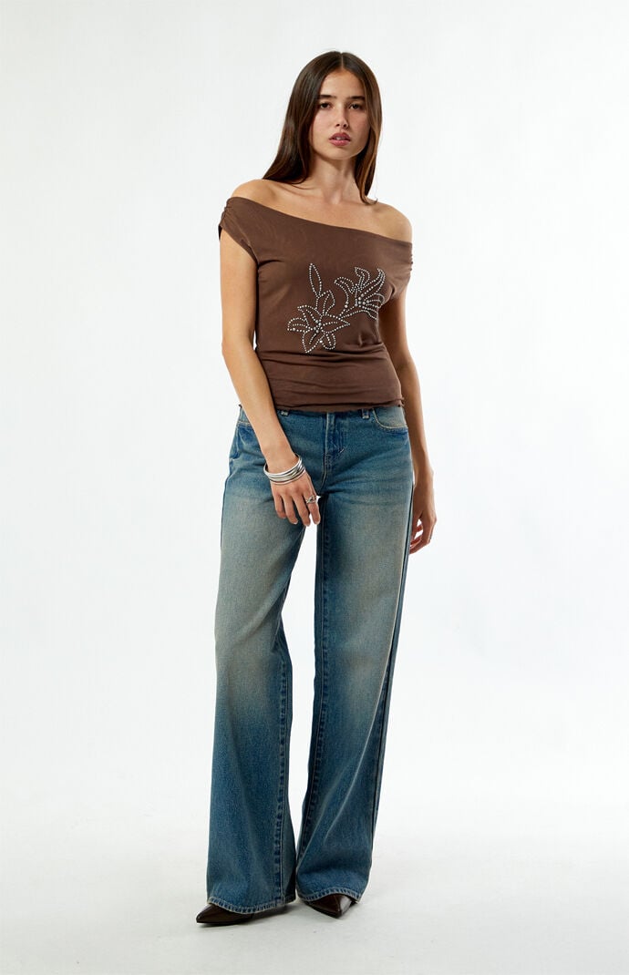 Pacsun Casey Low Rise Baggy Jeans Light Indigo