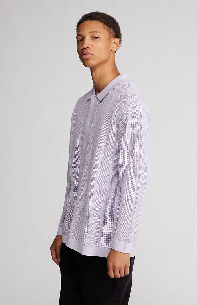 PacSun Lavender Sweater Polo Shirt PacSun