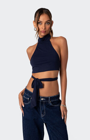 Hamlin Wrap Tie Crop Top image number 3