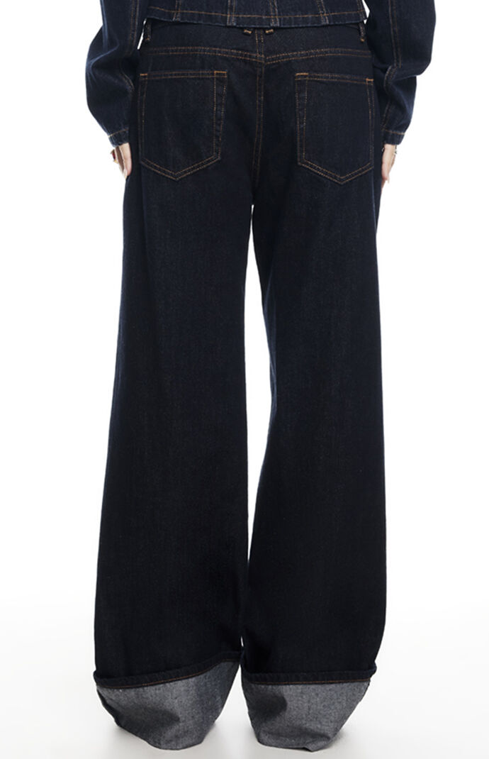 LIONESS Top Model Cuffed Baggy Jeans