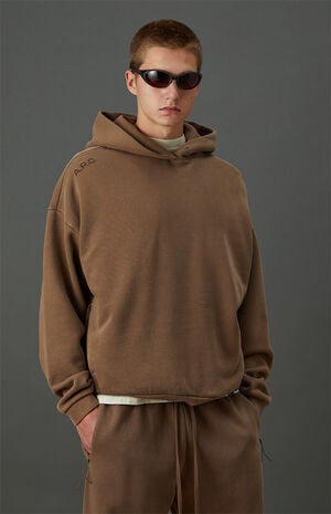 Brown Vintage Wash Heavyweight Fleece Hoodie image number 2
