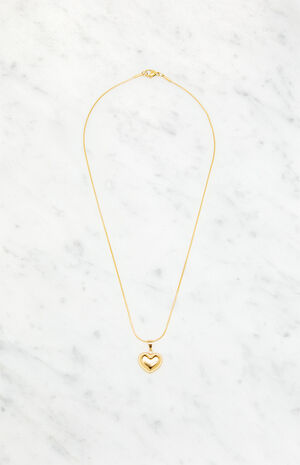 14K Gold Plated Heart Necklace image number 1
