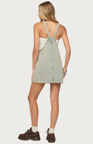 Overall Denim Mini Dress image number 3