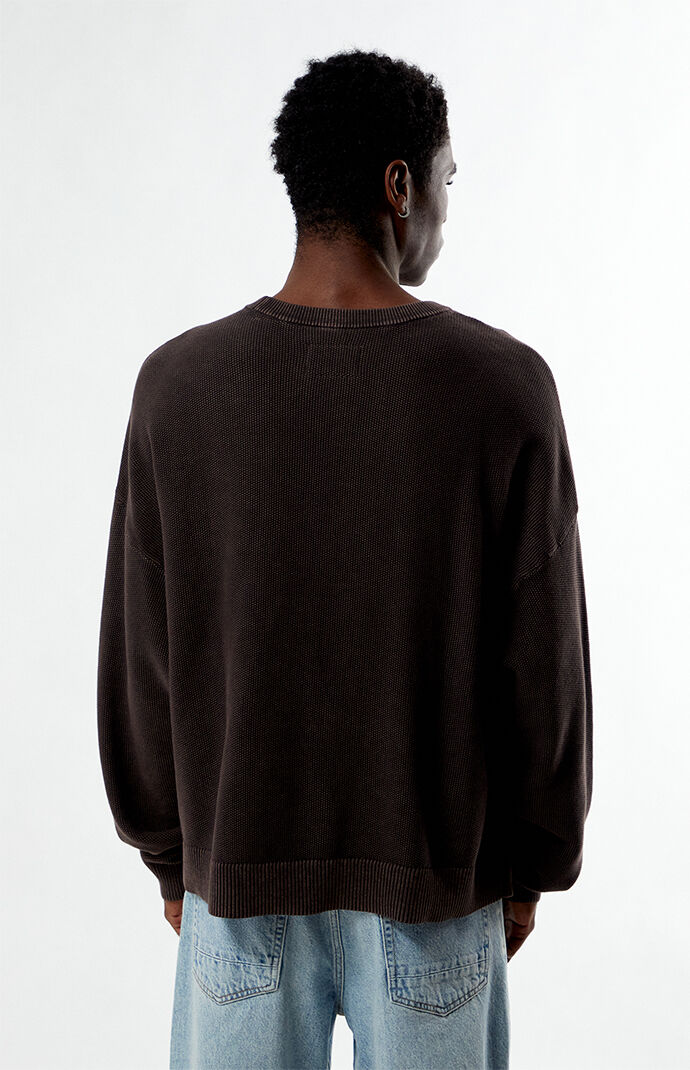 Pacsun Brown Textured Crew Neck Sweater | Pacsun