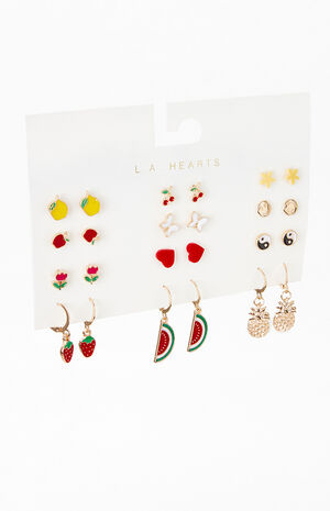 12 Pack Fruity Earrings image number 2