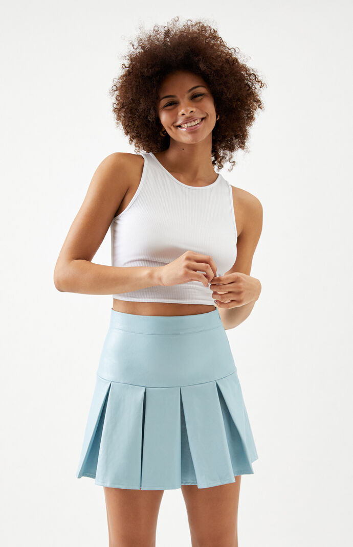 Faux Leather Tennis Skirt