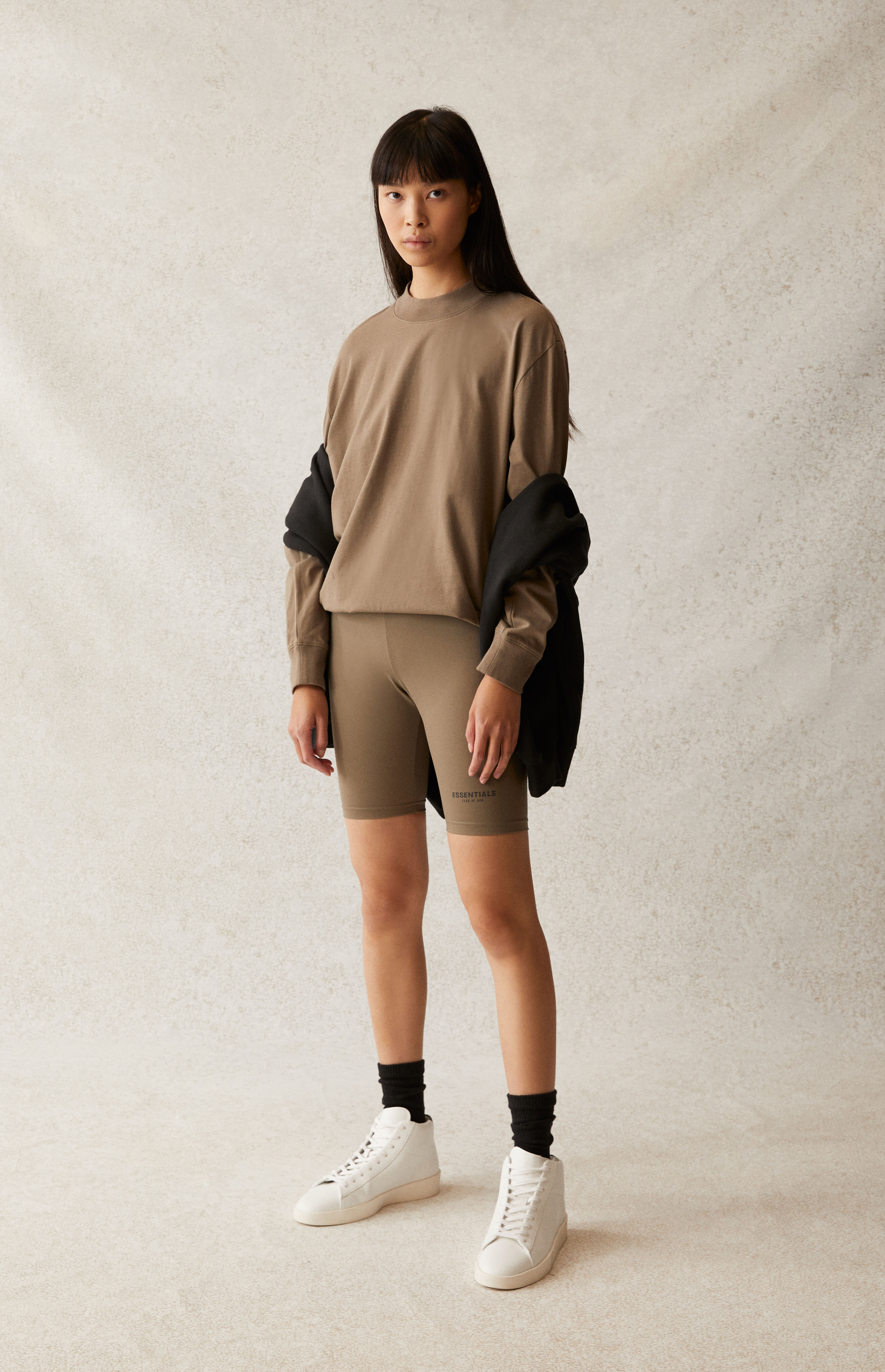 Fear of God Essentials Taupe Biker Shorts | PacSun