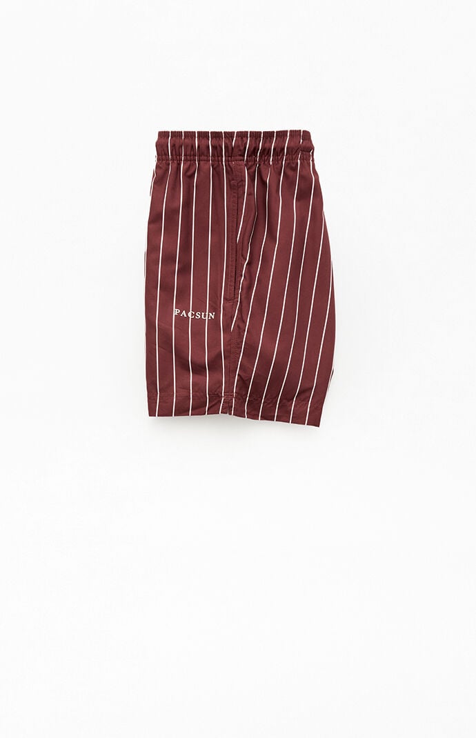 Pacsun Red Sea Striped 4.5" Swim Trunks
