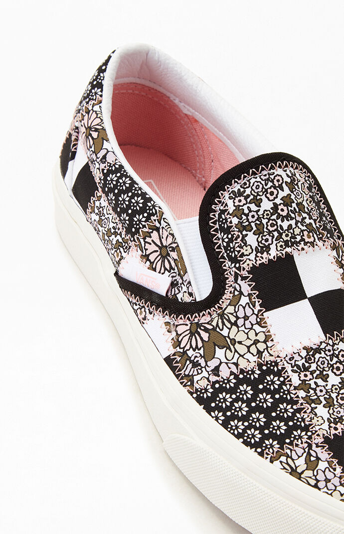 patchwork slip on shoes