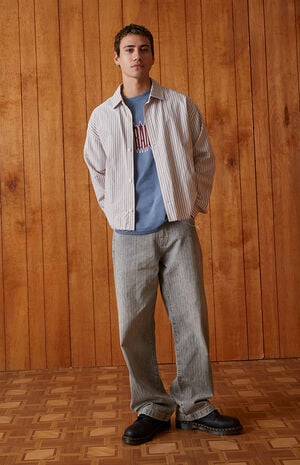 Dylan Baggy Jeans Tonal Stripe Gray image number 1