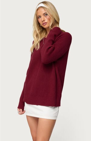 Lavonne Oversized Knit Raglan Sweater image number 2