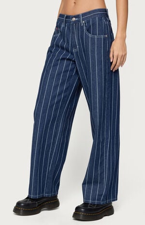 Kyler Pinstripe Low Rise Jeans image number 2
