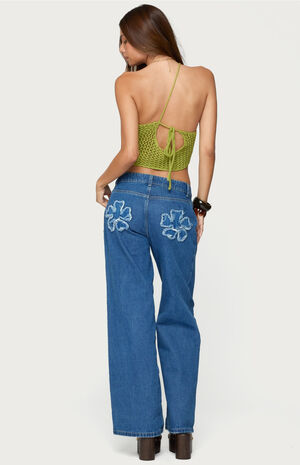 Daley Asymmetric One Shoulder Crochet Top image number 4
